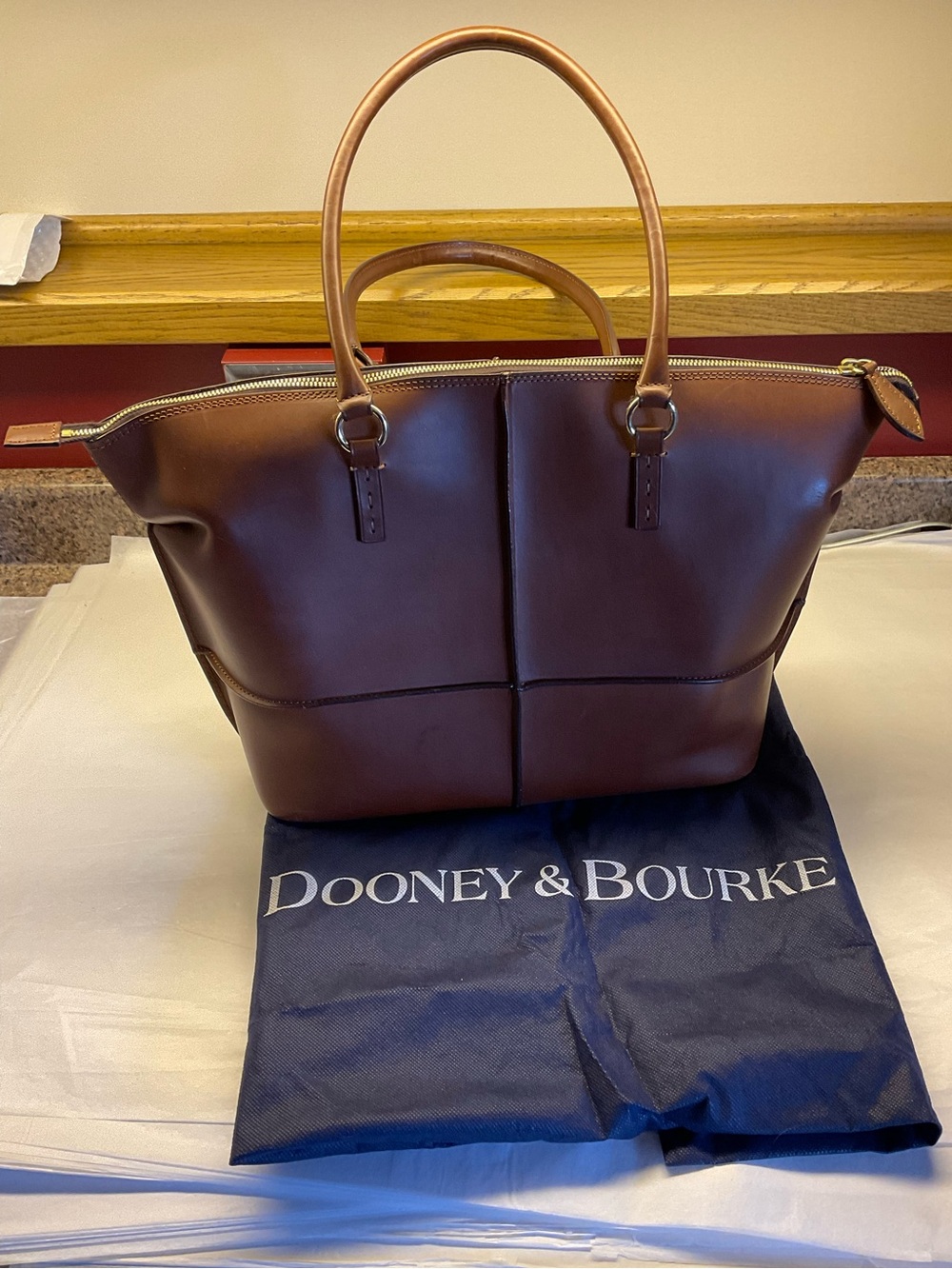 Dooney & Bourke Alto ELOISA Chestnut Brown Zip Shoulder Bag NWT